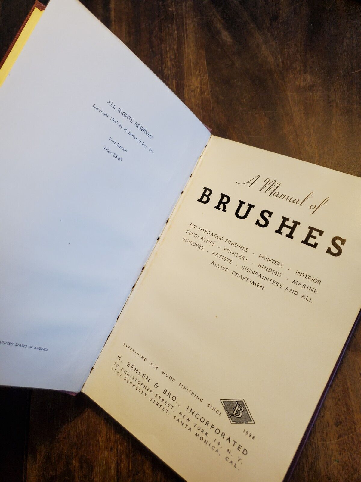 A Manual of Brushes, n/a, First Edition, 1947, FIrst Edition, illustrated,