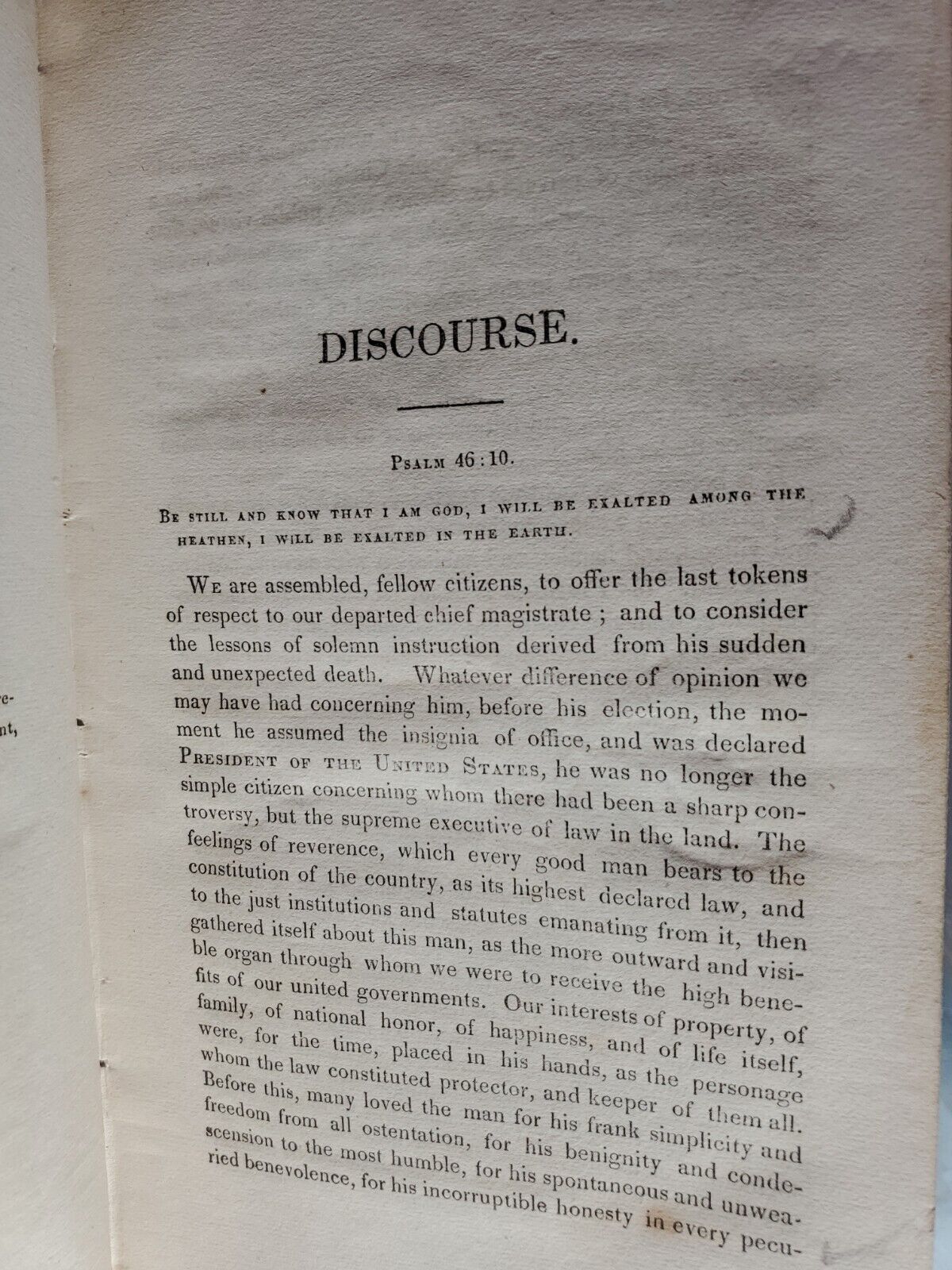 A Discourse, Occasioned by the Death of Gen. William Henry Harrison