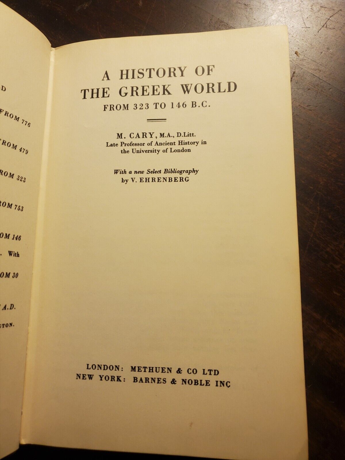 A History of the Greek World From 323 to 146 B.C. by M. Cary, M.A., D.Litt.