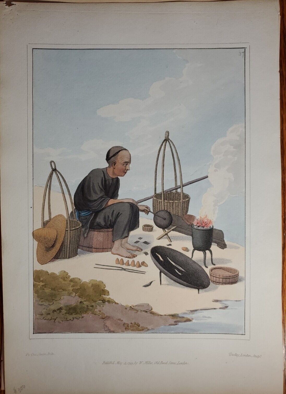 A Tinker, Pu Qua, Costume Of China Original Watercolor Plate XXXVII