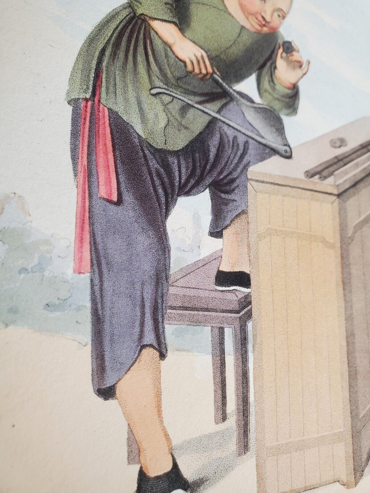 A Money-Changer, Pu Qua, Costume Of China Original Watercolor