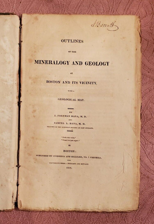 1818 Outlines Of The Minerology And Geology Of Boston And Its Vicinity