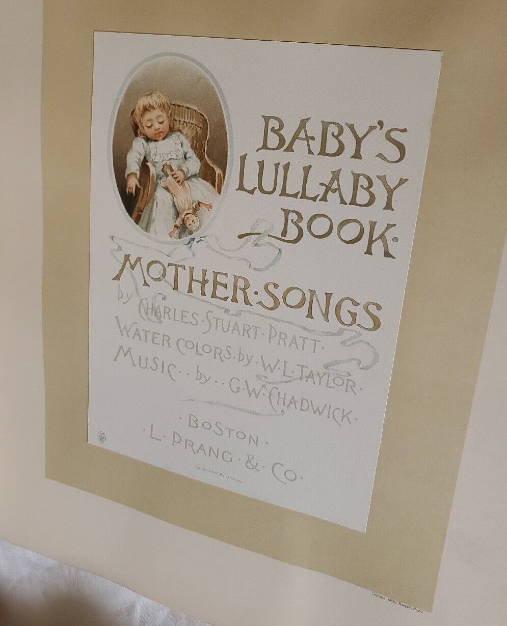 1888 Baby's Lullaby Book Mother Songs By Charles Stuart Pratt With Art And Music